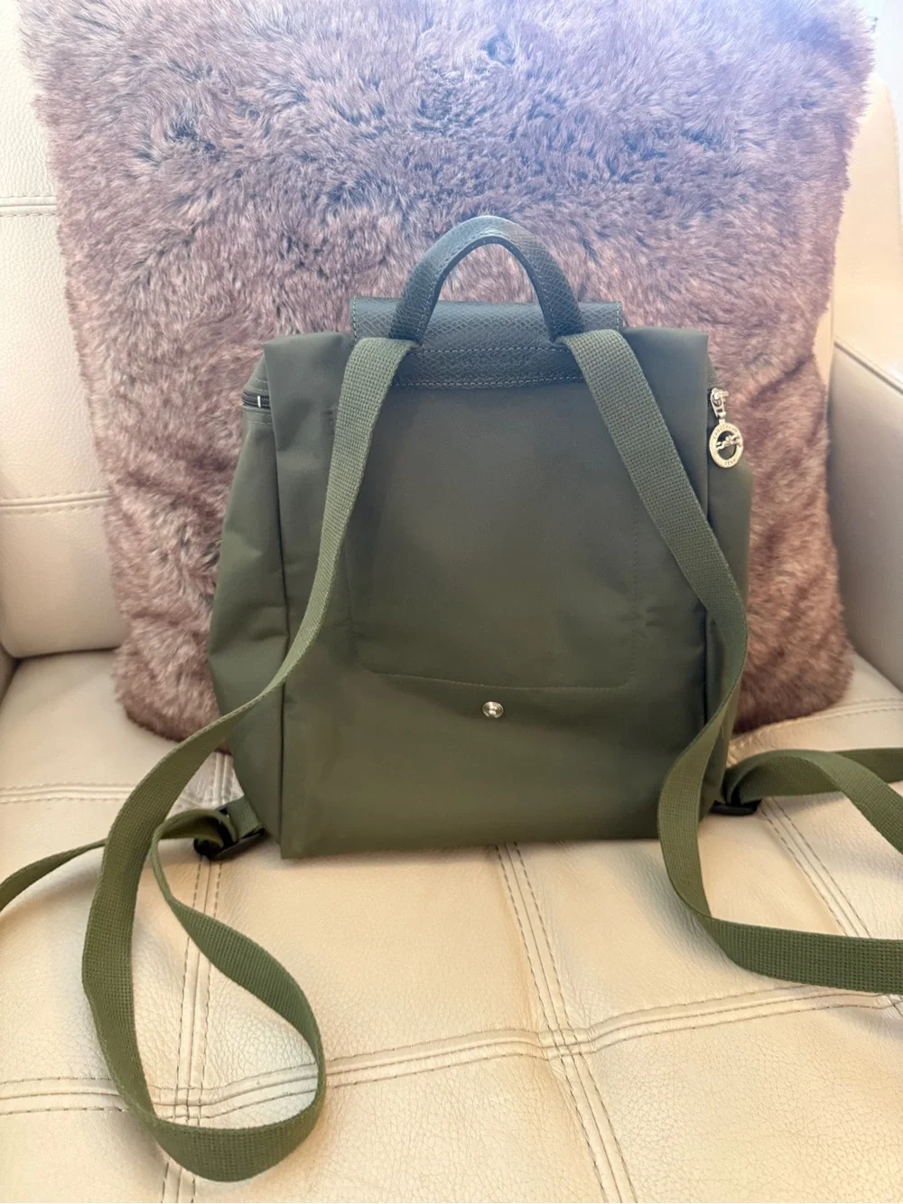 Longchamp Le Pliage Backpack olive green limited edition